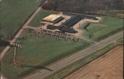 Derrick Motel, Mt. Gilead, Ohio - Aerial View Postcard