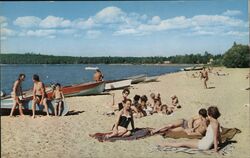 Beach Scene at Burt Lake State Park, Indian River, MI Postcard