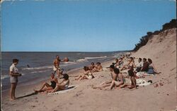 Pottawattamie Resort Beach, Benton Harbor, MI Michigan Postcard Postcard Postcard