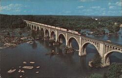 Auto-Train Crossing James River Bridge, Richmond, VA Postcard