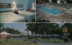 Old Kentucky Home Motel, Bardstown, KY - Pool, Room Postcard