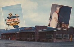 Brook's House of Bar-B-Q's Drive-In Restaurant, Oneonta, NY Postcard