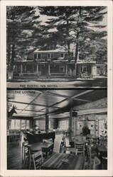 Rustic Inn Hotel, Lake Forest, NY - Lounge Interior Postcard