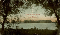 View Of Rock River Near Dixon Postcard