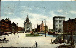 Clinton Square Looking East Postcard