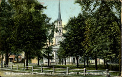 The Congregational Church And Common, Bradford District Haverhill, MA Postcard Postcard