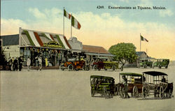 Excursionists At Tijuana Postcard