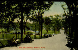 Mall In Common Boston, MA Postcard Postcard