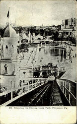 Shooting The Chutes Luna Park Pittsburgh, PA Postcard Postcard