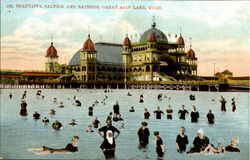 Beautiful Saltair And Bathers Salt Lake City, UT Postcard Postcard