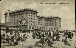 HOTEL NASSAU AND BEACH Long Island Postcard