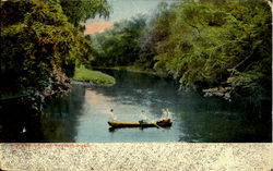 BOATING ON THE Passaic River Scenic, NJ Postcard Postcard