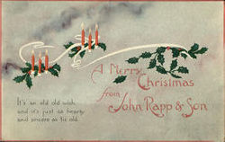 Rainier Beer A MERRY CHRISTMAS FROM JOHN RAPP & SON Postcard