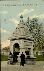 W. K. Muir Drinking Fountain, Belle Isle Detroit, MI Postcard Postcard