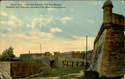 South East Angle And Bastion, Old Fort Marion, Redoubt And Sallyport On Lower Left, Moat In Foreground. St. Augustine, FL Postca Postcard