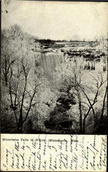 Minnehaha Falls In Winter Minneapolis, MN Postcard Postcard