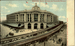 South Sation And Elevated Railway Postcard