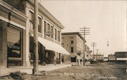 Main St. Looking North, Odell, Illinois Postcard