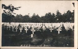 A.E.F. Graveyard, Brest Postcard