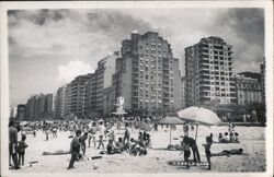 Copacabana Beach Crowd Rio de Janeiro Brazil Postcard