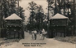 Entrance to Old Fort Raleigh, Roanoke Island, NC Postcard