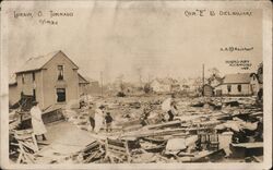 Lorain Ohio Tornado Damage Corner E & Delaware 6-18-1924 Postcard Postcard Postcard