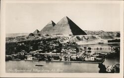 The Pyramids and Village during Nile Flood Cairo, Egypt Africa Postcard Postcard Postcard