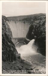 Downstream Face and Power House, Boulder Dam, Nevada Postcard