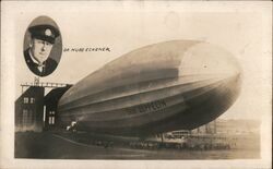 Dr. Hugo Eckener and Graf Zeppelin Airship Postcard