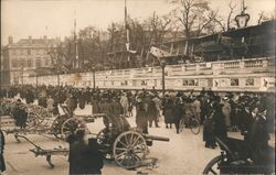 WWI Aircraft Display, Cannons, Crowd World War I Postcard Postcard Postcard