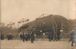 German Zeppelin Blimp on Display Postcard