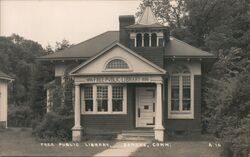 Somers, CT - Free Public Library Connecticut Postcard Postcard Postcard