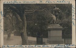 The Football Players Statue, North Berkeley, CA Postcard