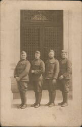 Four US Army Soldiers, World War I Era Postcard Postcard Postcard