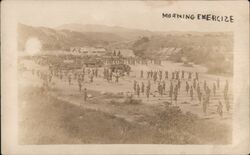 Morning Exercise, US Army Soldiers World War I Postcard Postcard Postcard