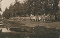 World War I Soldiers Lined Up Outdoors Postcard Postcard Postcard