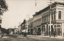 Oak St, Baraboo Wis Postcard