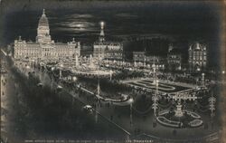 Plaza del Congreso, Buenos Aires at Night Postcard