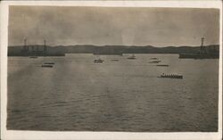 USS Idaho and other ships, WWI-era Postcard