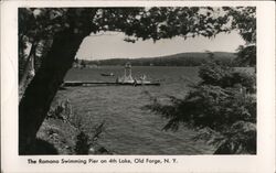 Ramona Swimming Pier on 4th Lake, Old Forge, NY Postcard