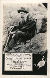 Klondike Gold Rush Prospector Resting on the Trail 1898 Postcard