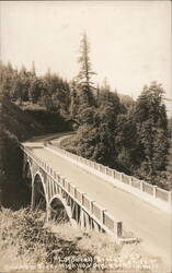 Columbia River Highway Bridge at Multnomah Falls, Oregon Postcard Postcard Postcard