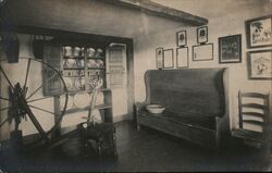 Interior View, Fruitlands, Harvard, MA c1920 Postcard