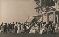 Crowd Gathered Outside Poland Spring House Postcard