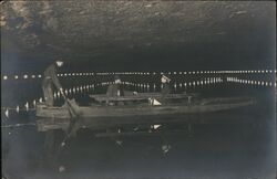 Tourists in a Boat on the Lake in the Salt Mine, Salzburg, Austria Postcard Postcard Postcard