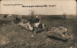 Rabbit Hunting with Buick Automobile Postcard