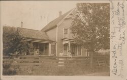 Ada Gleason Family Posing on Porch Postcard