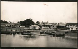 Corinto, Nicaragua Waterfront View with Boats and People Postcard