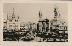 Uruguay - Montevideo. The Cathedral and Plaza de la Republica. Postcard