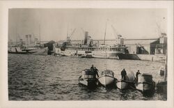 Uruguay - Montevideo Harbor with Steamers Postcard